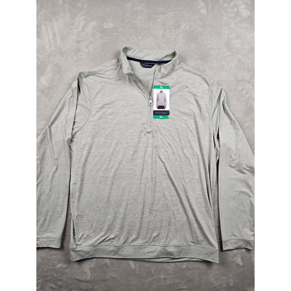 Scott Barber 1/4 Zip Pullover Mens XL Gray Performance Stretch Long Sleeve